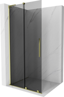 Mexen Velar L Klizni tuš zid Walk-in 90 x 200 cm, grafit 8 mm, zlatna - 871-090-003-43-50