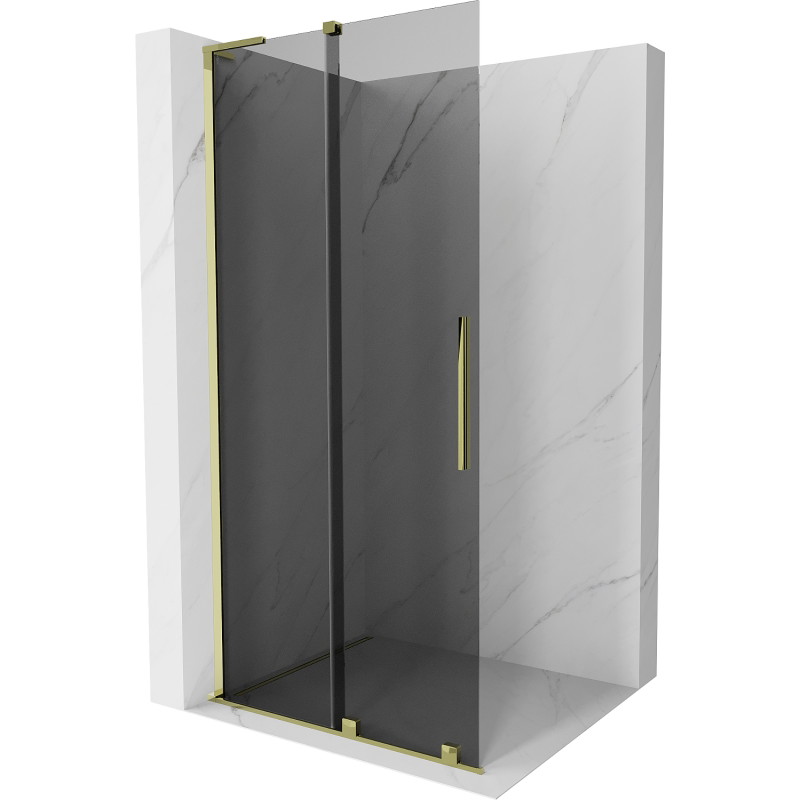 Mexen Velar L klizni paravan klizni Walk-in 100 x 200 cm, grafit 8 mm, zlatna - 871-100-003-43-50