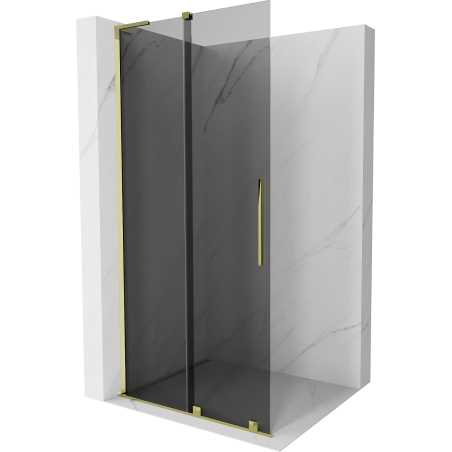 Mexen Velar L Schiebetrennwand Walk-in 110 x 200 cm, graphit 8 mm, gold - 871-110-003-43-50