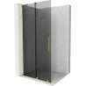Mexen Velar L schuifbare douchewand Walk-in 120 x 200 cm, grafiet 8 mm, goud - 871-120-003-43-50