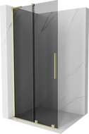 Mexen Velar L schuifbare douchewand Walk-in 90 x 200 cm, grafiet 8 mm, goud geborsteld - 871-090-003-43-55
