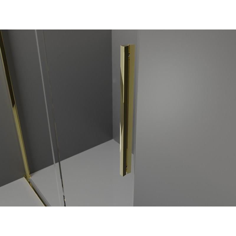 Mexen Velar L Klizni tuš zid Walk-in 90 x 200 cm, grafit 8 mm, zlatna - 871-090-003-43-50