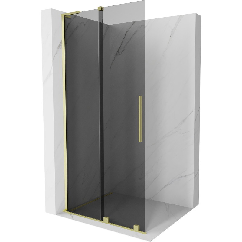 Mexen Velar L klizni panel na tuš koji se može klizati Walk-in 110 x 200 cm, grafit 8 mm, zlatna brušena - 871-110-003-43-55