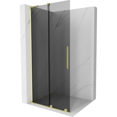 Mexen Velar L Schuifwand Walk-in 120 x 200 cm, grafiet 8 mm, goud geborsteld - 871-120-003-43-55