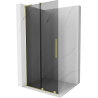 Mexen Velar L Schuifwand Walk-in 120 x 200 cm, grafiet 8 mm, goud geborsteld - 871-120-003-43-55