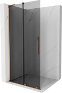 Mexen Velar L Bīdāma dušas siena Walk-in 100 x 200 cm, grafīts 8 mm, rožainais zelts - 871-100-003-43-60