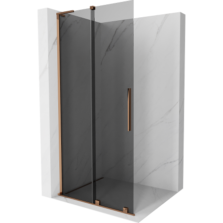 Mexen Velar L Sliding Shower Screen Walk-in 110 x 200 cm, Graphite 8 mm, Rose Gold - 871-110-003-43-60