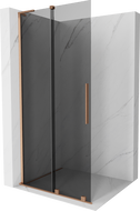 Mexen Velar L klizni paravan klizni Walk-in 90 x 200 cm, grafit 8 mm, brušena bronca - 871-090-003-43-65