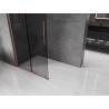 Mexen Velar L klizna stijena za tuširanje Walk-in 120 x 200 cm, grafit 8 mm, brušena bakra - 871-120-003-43-65