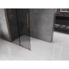 Mexen Velar L schuifbare inloopdouchewand 120 x 200 cm, grafiet 8 mm, geborsteld koper - 871-120-003-43-65