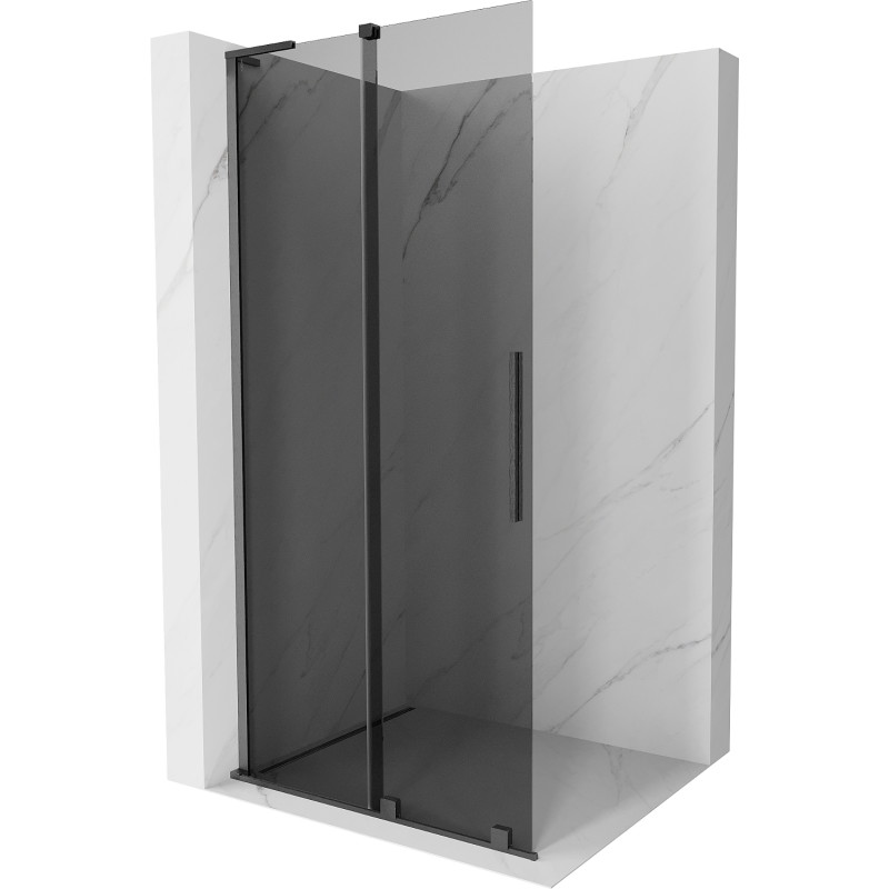 Mexen Velar L klizna stijena koja se pomiče Walk-in 90 x 200 cm, grafit 8 mm, gun gray brušeni - 871-090-003-43-66