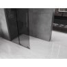 Mexen Velar L sliding shower wall Walk-in 110 x 200 cm, graphite 8 mm, gun gray brushed - 871-110-003-43-66
