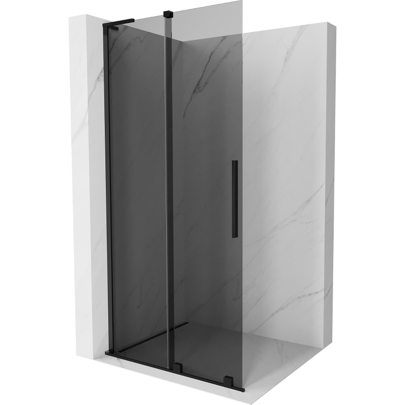 Mexen Velar L schuifbare douchewand Walk-in 100 x 200 cm, grafiet 8 mm, zwart - 871-100-003-43-70