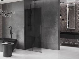 Mexen Velar L Klizno tuš paravana Walk-in 120 x 200 cm, grafit 8 mm, četkano gun gray - 871-120-003-43-66