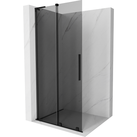 Mexen Velar L ścianka prysznicowa rozsuwana Walk-in 90 x 200 cm, grafit 8 mm, czarna - 871-090-003-43-70