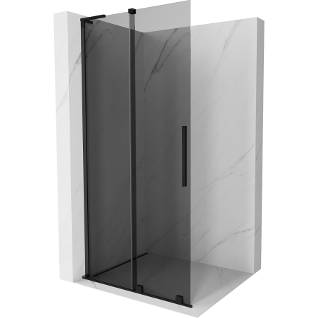 Mexen Velar L Sliding Shower Wall Walk-in 90 x 200 cm, Graphite 8 mm, Black - 871-090-003-43-70
