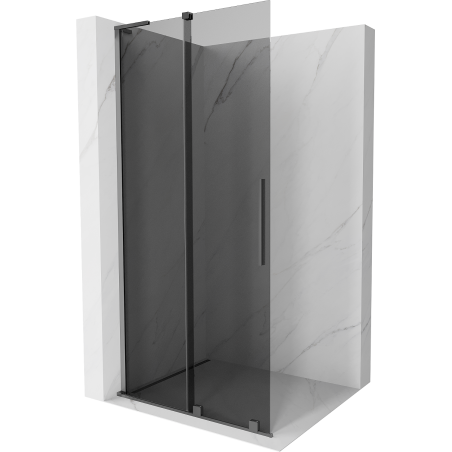 Mexen Velar L Duschwand Schiebetür Walk-in 120 x 200 cm, graphit 8 mm, Gun Metal - 871-120-003-43-95