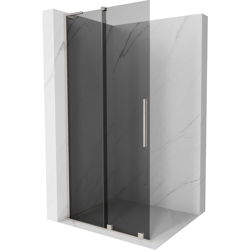 Mexen Velar L Duschwand zum Schieben Walk-in 120 x 200 cm, graphit 8 mm, gebürstetes Nickel - 871-120-003-43-97