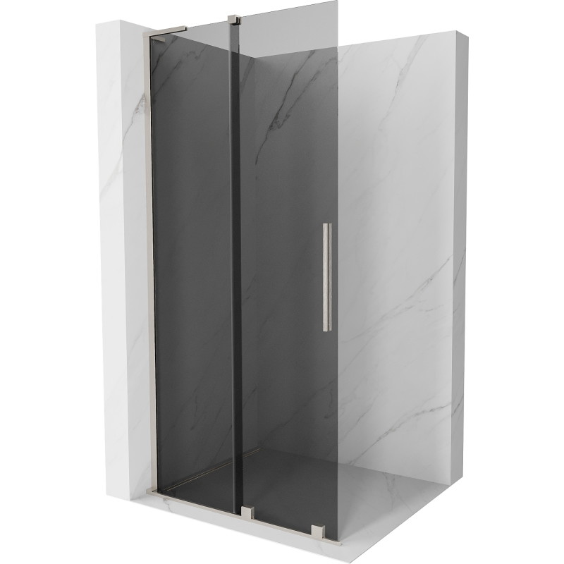 Mexen Velar L ścianka prysznicowa rozsuwana Walk-in 120 x 200 cm, grafit 8 mm, nikiel szczotkowany - 871-120-003-43-97