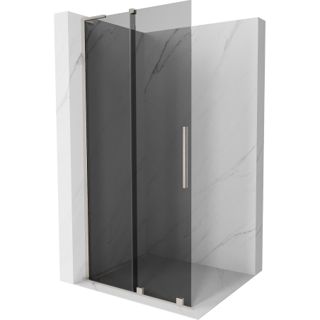 Mexen Velar L Duschwand zum Schieben Walk-in 120 x 200 cm, graphit 8 mm, gebürstetes Nickel - 871-120-003-43-97