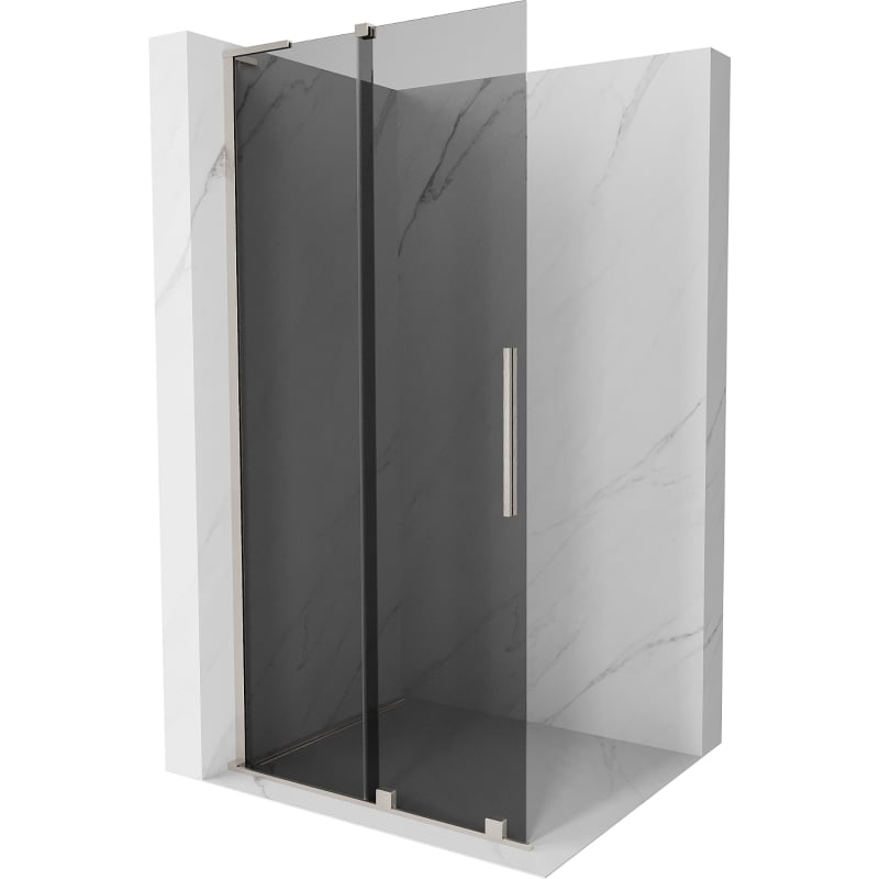 Mexen Velar L ścianka prysznicowa rozsuwana Walk-in 100 x 200 cm, grafit 8 mm, nikiel szczotkowany - 871-100-003-43-97
