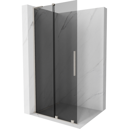 Mexen Velar L Klizni zid za tuširanje Walk-in 100 x 200 cm, grafit 8 mm, brušeni nikal - 871-100-003-43-97