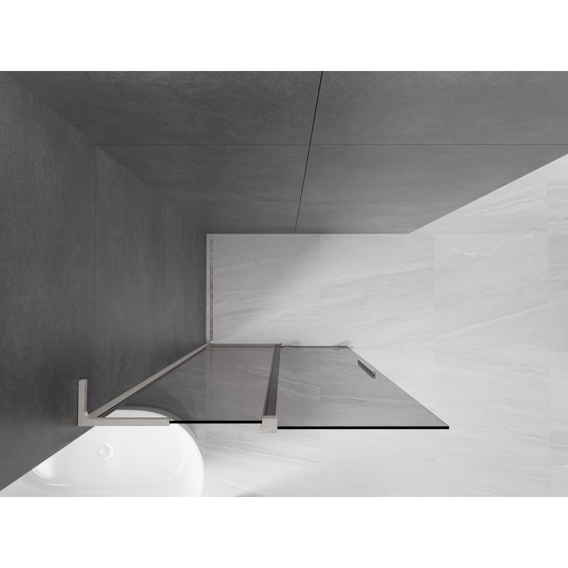 Mexen Velar L ścianka prysznicowa rozsuwana Walk-in 120 x 200 cm, grafit 8 mm, nikiel szczotkowany - 871-120-003-43-97