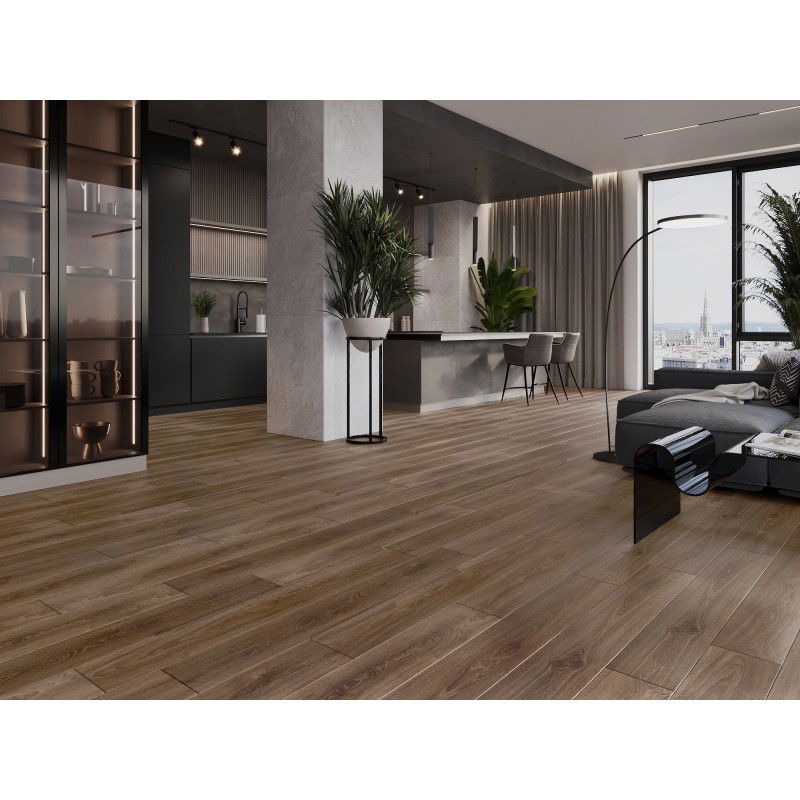 Mexen San Juan campione di pannelli vinilici SPC 6,5 mm, sottostrato IXPE 1,5 mm, 4 V-Fuga, Rovere - F1049-S