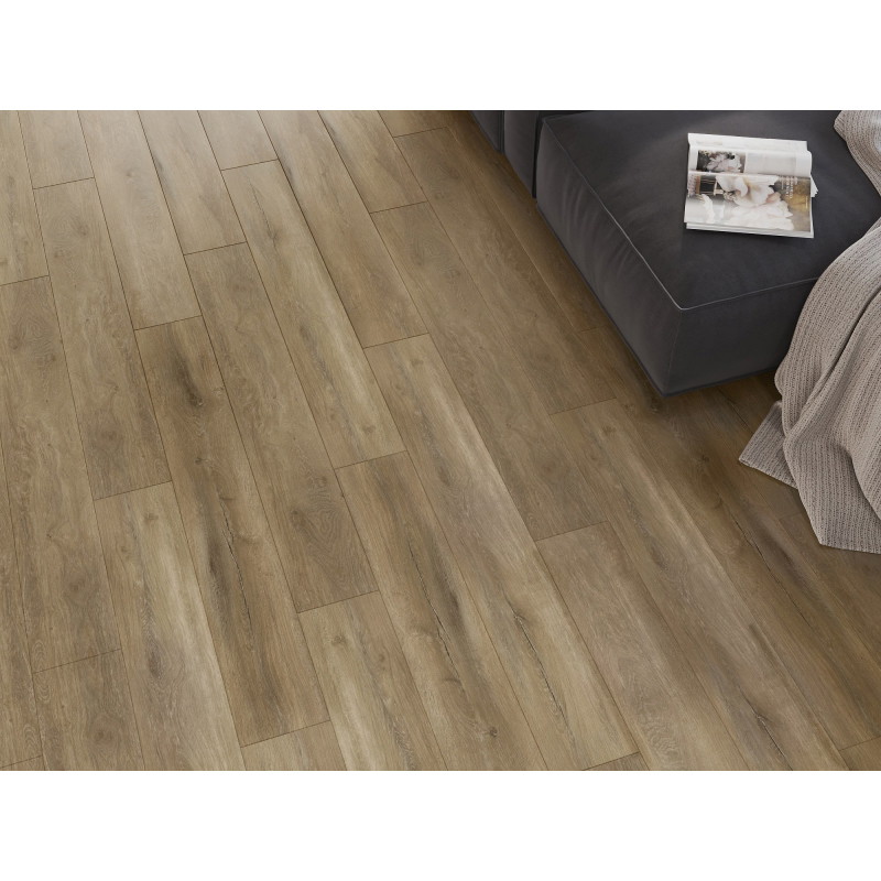 Mexen Long Creek δείγμα πάνελ βινυλίου SPC 6,5 mm, υπόστρωμα IXPE 1,5 mm, 4 V-Αυλάκι, Δρυς