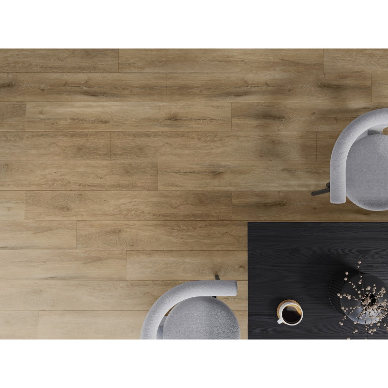 Mexen Long Creek δείγμα πάνελ βινυλίου SPC 6,5 mm, υπόστρωμα IXPE 1,5 mm, 4 V-Αυλάκι, Δρυς