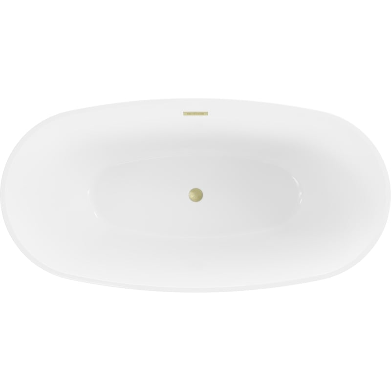 Mexen Eris vann vabas seistes 180 x 95 cm, valge, harjatud kuldne ülevool - 53441809500-55