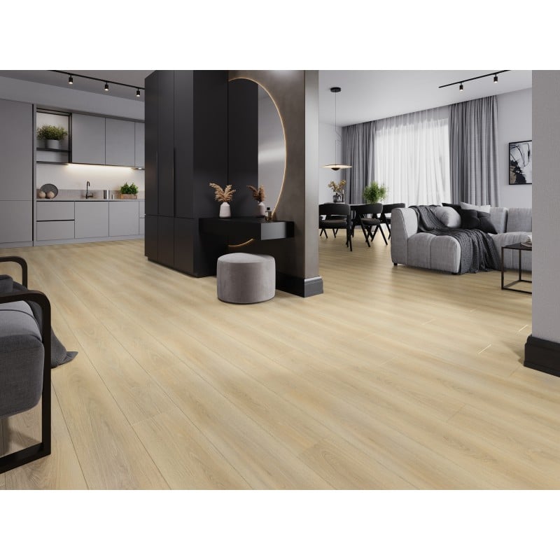 Mexen Kinston monster van vinylpanelen 1240 x 182 mm SPC 6,5 mm, IXPE onderlaag 1,5 mm, 4 V-groef, Eik - F1057-S