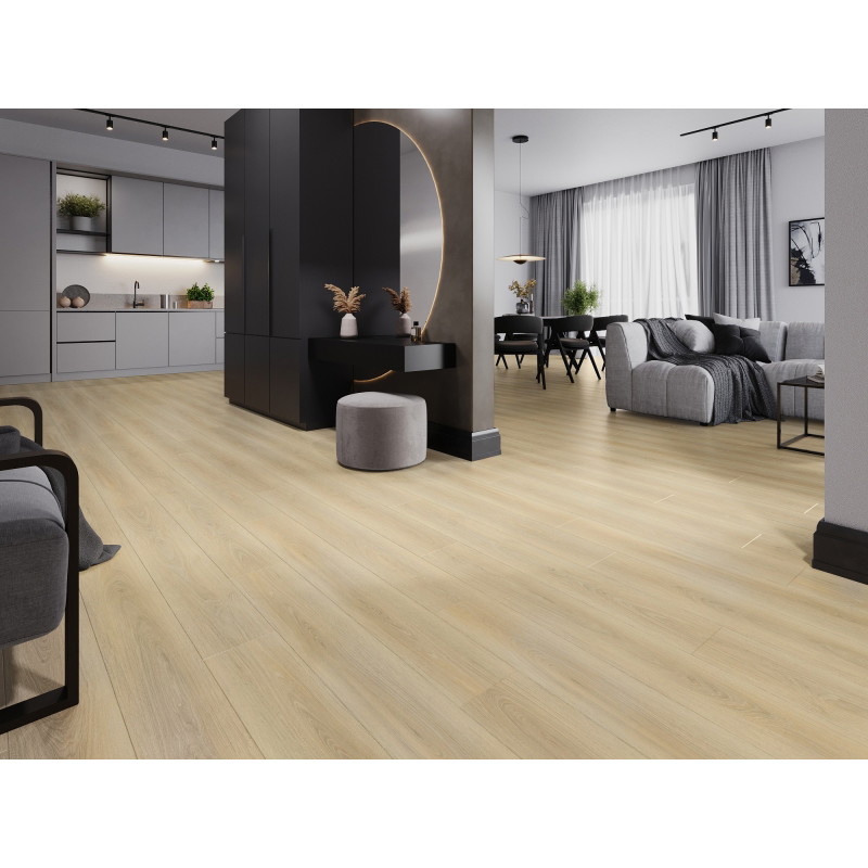 Mexen Kinston vzorec vinilnih plošč SPC 6,5 mm, podloga IXPE 1,5 mm, 4 V-fuga, hrast - F1057-S