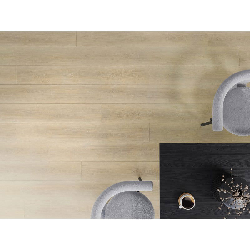 Mexen Kinston staal van SPC vinyl panelen 6,5 mm, IXPE onderlaag 1,5 mm, 4 V-groef, Eik - F1057-S