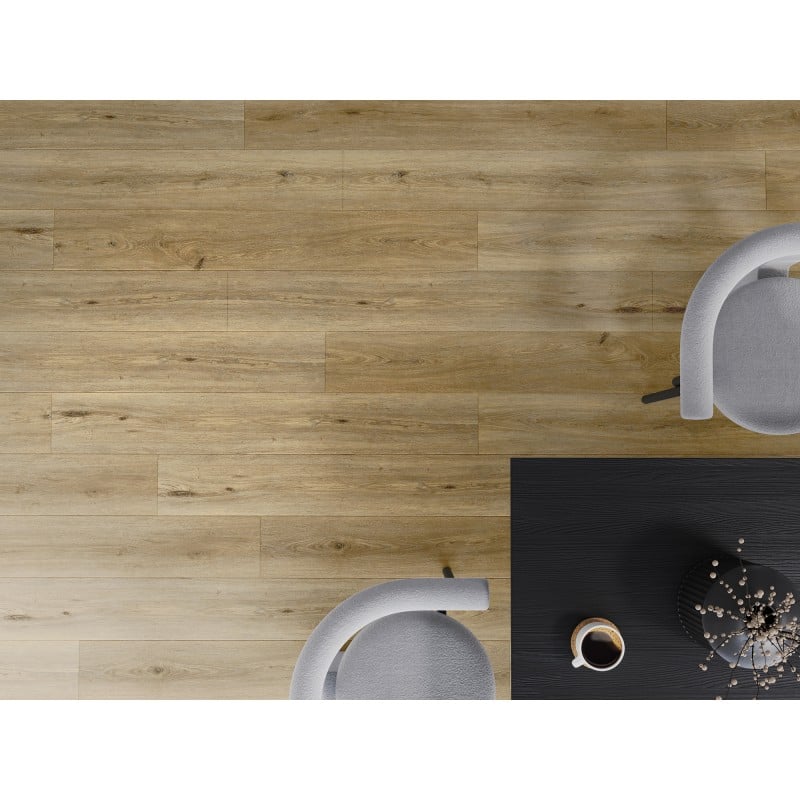 Mexen Sanford échantillon de panneaux vinyles 1240 x 182 mm SPC 6,5 mm, sous-couche IXPE 1,5 mm, 4 V-Joint, Chêne - F1059-S