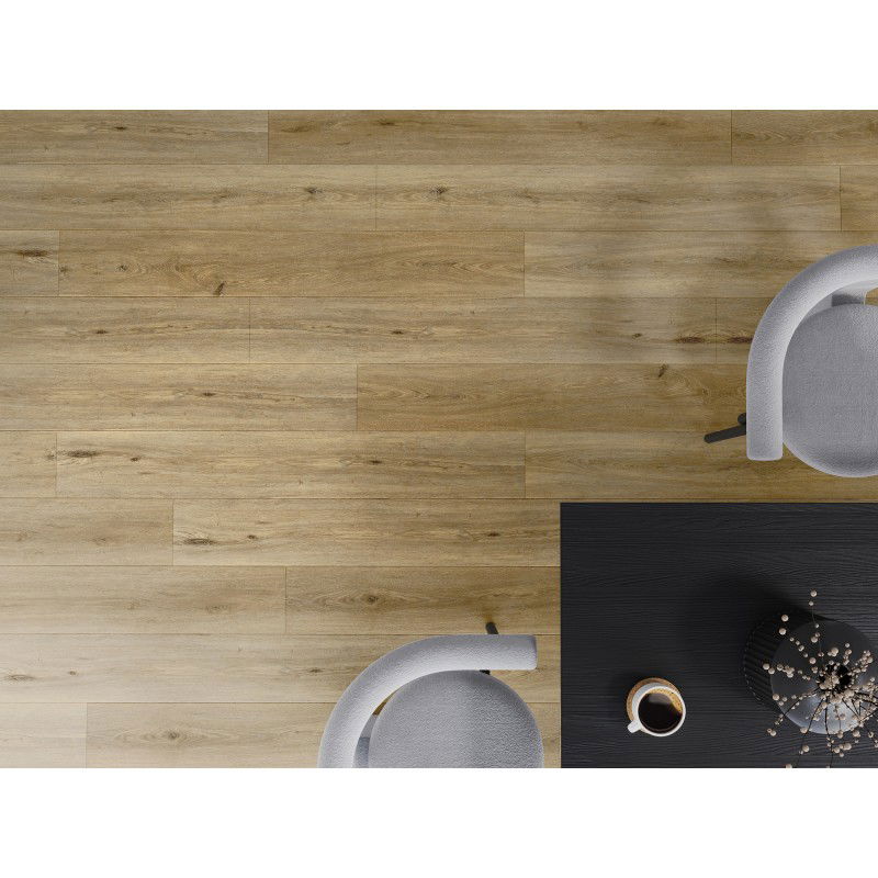 Mexen Sanford muestra de paneles de vinilo 1240 x 182 mm SPC 6,5 mm, base IXPE 1,5 mm, 4 V-Junta, Roble - F1059-S