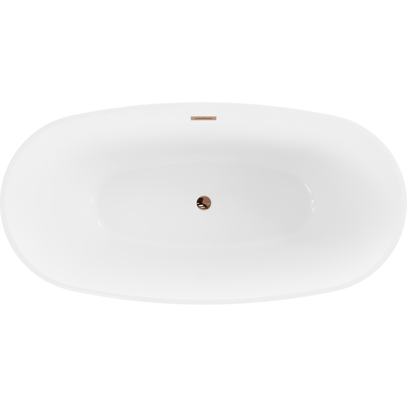 Mexen Eris wanna wolnostojąca 180 x 95 cm, biała/czarna, przelew różowe złoto - 53441809575-60