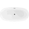 Mexen Eris freistehende Badewanne 180 x 95 cm, weiß/schwarz, schwarzer Überlauf - 53441809575-70
