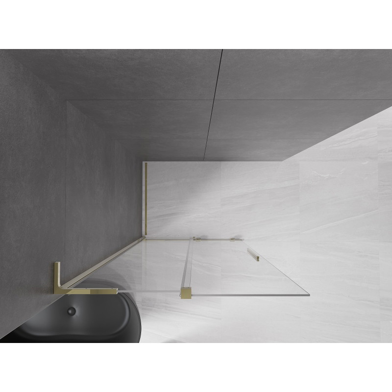 Mexen Velar L libisev dušisein Walk-in 110 x 200 cm, läbipaistev 8 mm, kuldne - 871-110-003-03-50