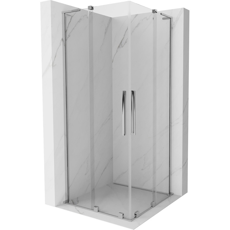 Mexen Velar L Cabine de douche Duo coulissante 80 x 80 cm, transparent, chrome - 871-080-080-02-03-01