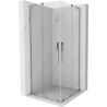 Mexen Velar L Duo bīdāmā dušas kabīne 80 x 80 cm, caurspīdīga, hroma - 871-080-080-02-03-01