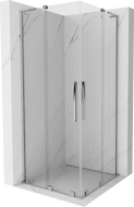 Mexen Velar L Dvojna prha kabina drsna 80 x 80 cm, prozorna, krom - 871-080-080-02-03-01