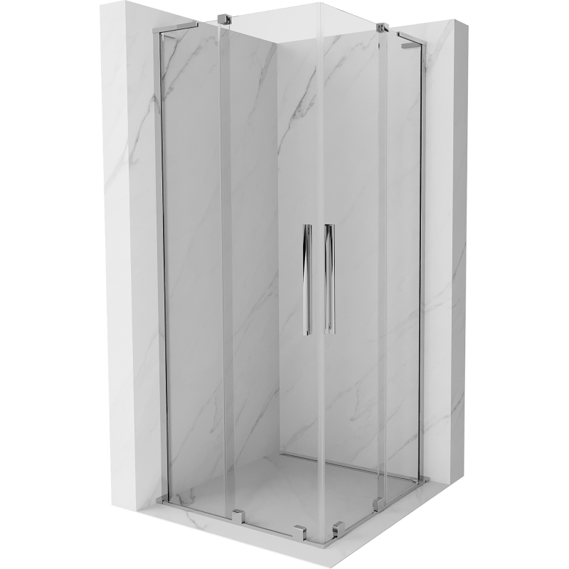 Mexen Velar L Duo Duschkabine Schiebetür 90 x 90 cm, transparent, Chrom - 871-090-090-02-03-01