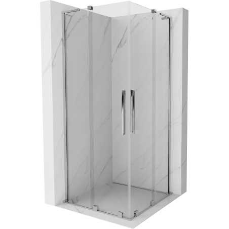 Mexen Velar L Duo Duschkabine Schiebetür 90 x 90 cm, transparent, Chrom - 871-090-090-02-03-01