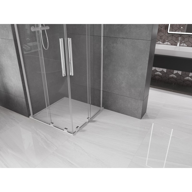 Mexen Velar L Duo kabina prysznicowa rozsuwana 100 x 100 cm, transparent, chrom - 871-100-100-02-03-01