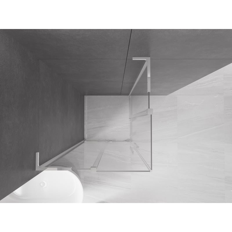 Mexen Velar L Duo douchecabine schuif 80 x 80 cm, transparant, chroom - 871-080-080-02-03-01