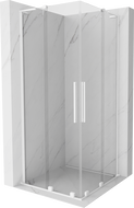 Mexen Velar L Duo Schiebeduschkabine 100 x 100 cm, transparent, weiß - 871-100-100-02-03-20