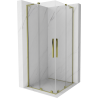 Mexen Velar L Duo cabina de ducha corrediza de 80 x 80 cm, transparente, dorada - 871-080-080-02-03-50