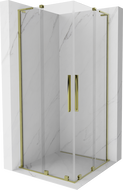 Mexen Velar L Duo skjutdörrsduschkabin 80 x 80 cm, transparent, guld - 871-080-080-02-03-50