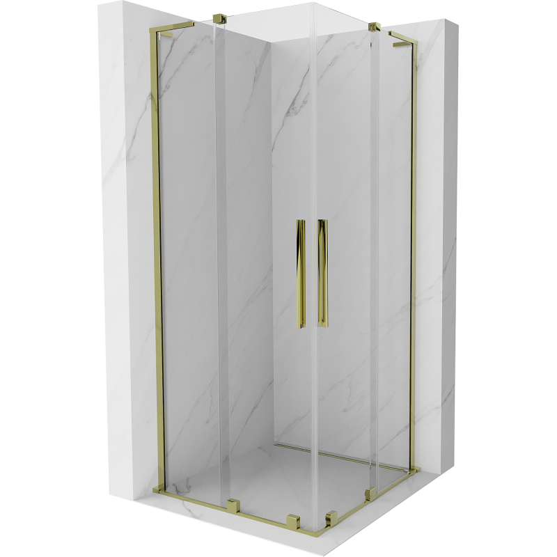 Mexen Velar L Duo Duschkabine Schiebetür 90 x 90 cm, transparent, gold - 871-090-090-02-03-50